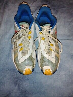 Jordan Men's White Blue Yellow Athletic Shoes